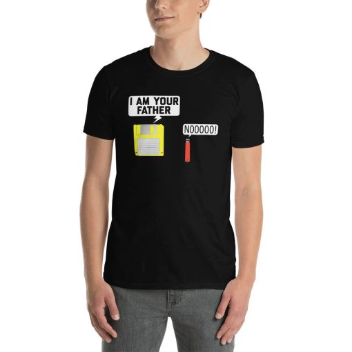 Floppy Disk  USB Flash Drive Nerdy I Am Your Father Funny Fathers Day Dad Jokes Vintage Computer Nerd Geek Gift T-Shirt-1