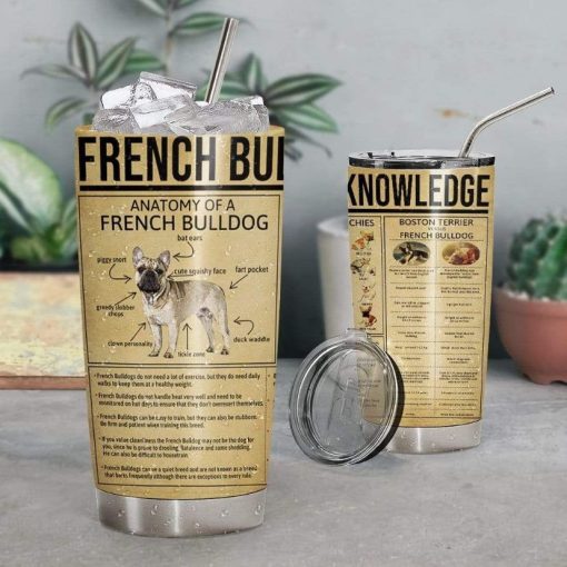 French Bulldog Knowledge Breeds Gift For Lover Day Travel Tumbler