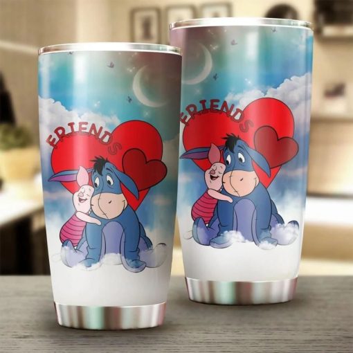 Friend Donkey Winnie The Pooh Flower Gift For Lover Day Travel Tumbler