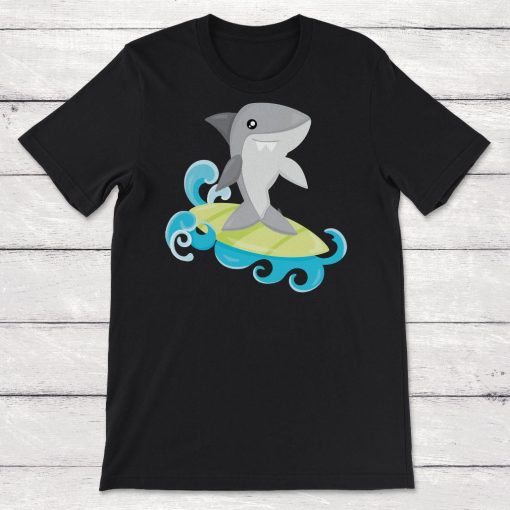 Friendly Sharks Surfing Shark Unisex T-Shirt