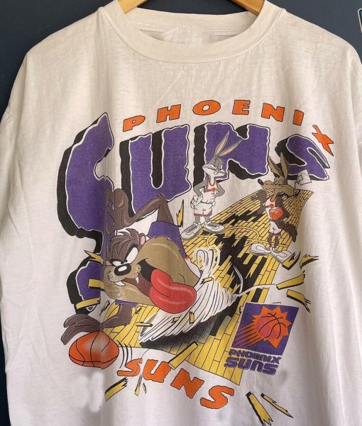 Funny Cartoon Style Vintage Phoenix Suns Looney Tunes Basketball Unisex T-Shirt