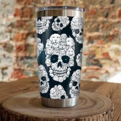 Funny Dog Skull Gift For Lover Day Travel Tumbler All Over Print