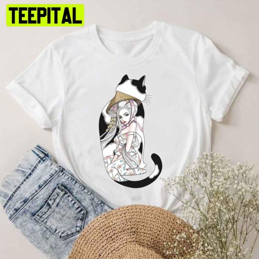 Geisha Cat Tattoo Unisex T-Shirt