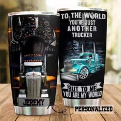 Gift For Truck Driver Gift For Dad Trucker Father Day Personalized Gift For Lover Day Travel Tumbler All Over Print