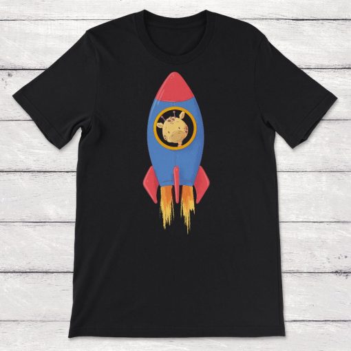 Giraffe In A Space Ship Astronaut Animals Unisex T-Shirt