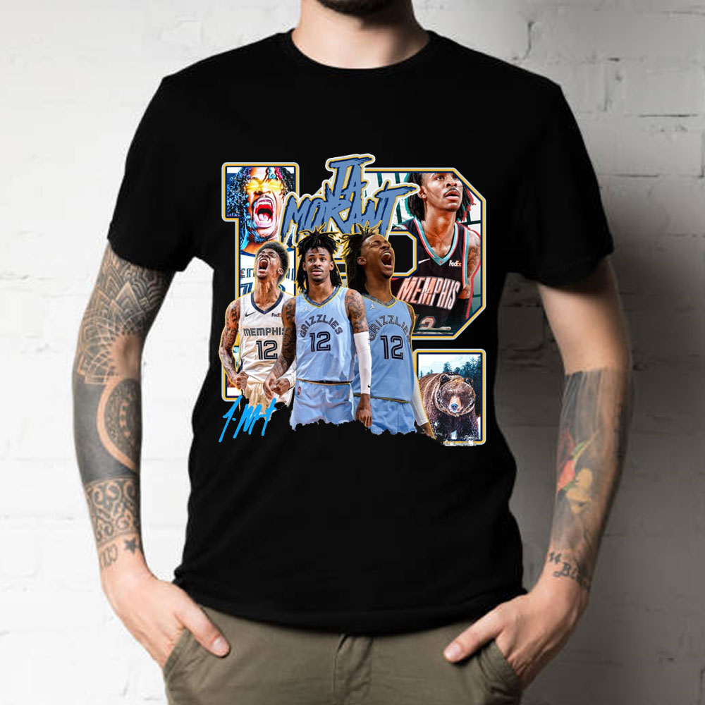 JA MORANT Graphic Tee Memphis Grizzlies Shirt - Trends Bedding