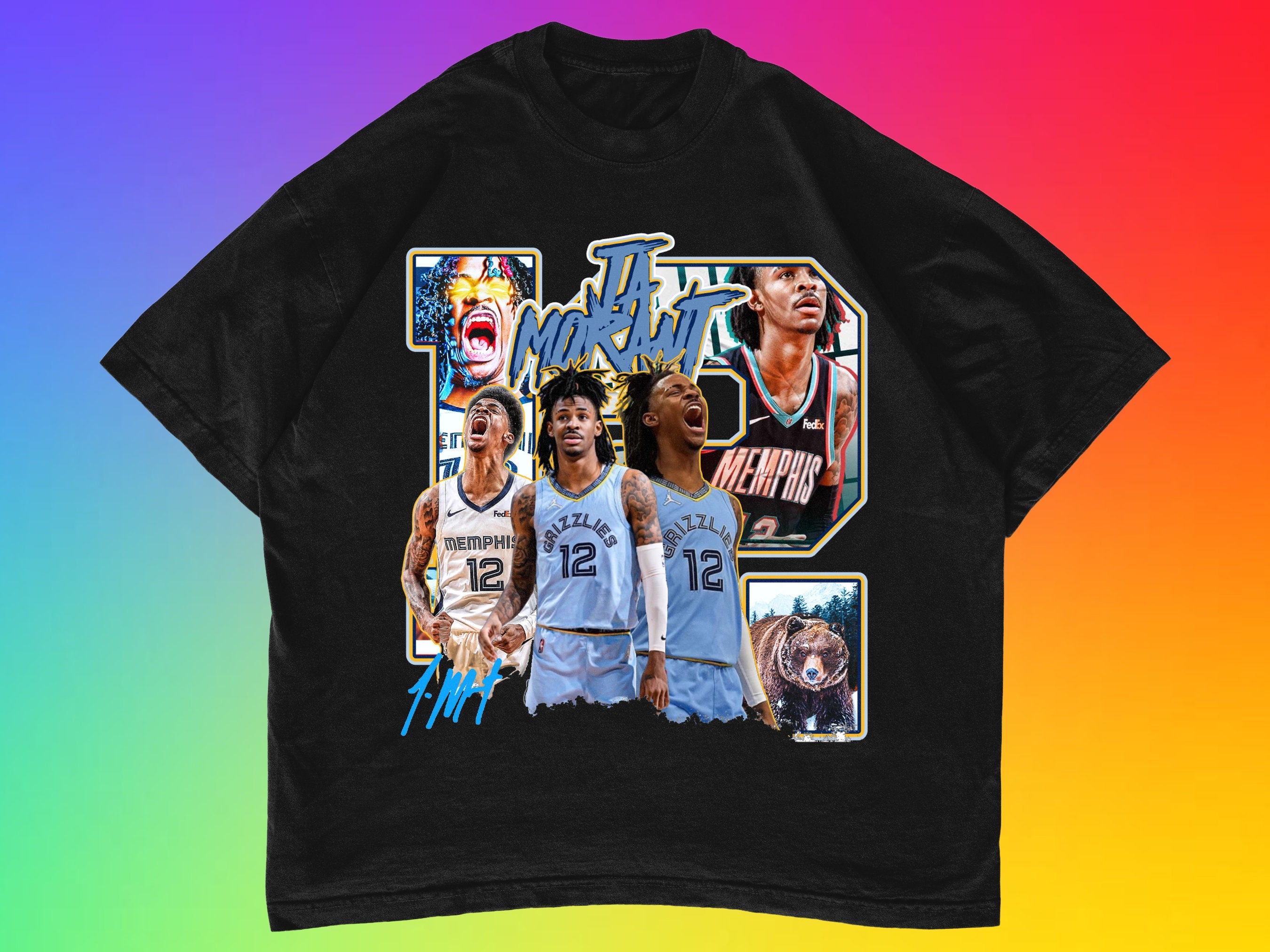 Vintage Graphic Ja Morant 12 Memphis Grizzlies Basketball Unisex T-Shirt -  Beeteeshop