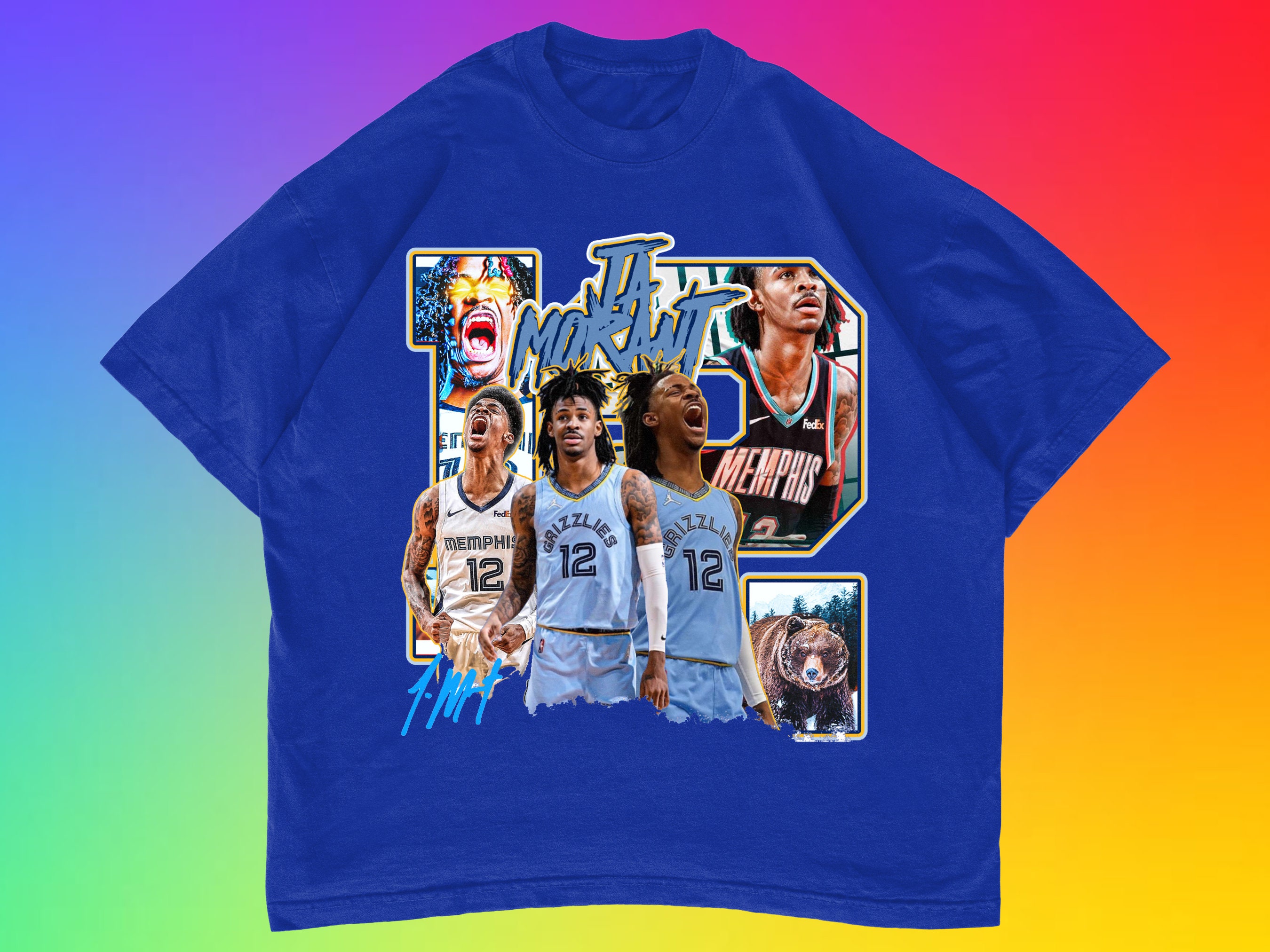Graphic Design Ja Morant Signature Memphis Grizzlies Basketball Unisex T- Shirt – Teepital – Everyday New Aesthetic Designs