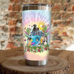 Great Dane Dog Love Bus Sunflower Gift For Lover Day Travel Tumbler