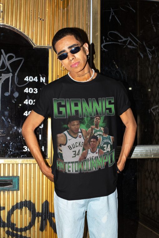 Green Vintage Giannis Antetokounmpo Milwaukee Bucks Basketball Unisex T-Shirt