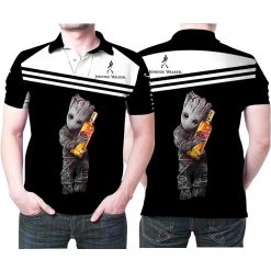 Groot Loves Johnnie Walker 3d Designed For Johnnie Walker Drinking Fans Johnnie Walker Drinking Lovers Polo Shirt All Over Print Shirt 3d T-shirt