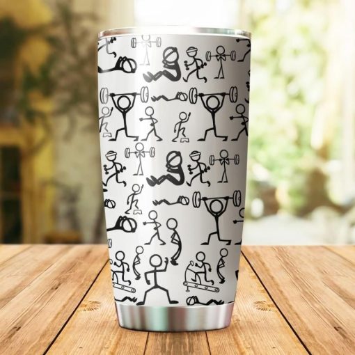 Gym Stickfigures Gift For Lover Day Travel Tumbler All Over Print