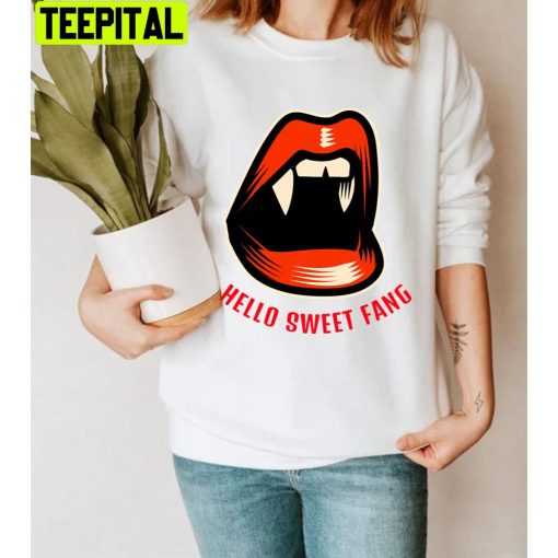 Hello Sweet Fang Red Lip Unisex T-Shirt