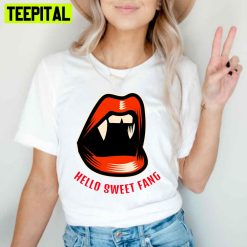 Hello Sweet Fang Red Lip Unisex T-Shirt