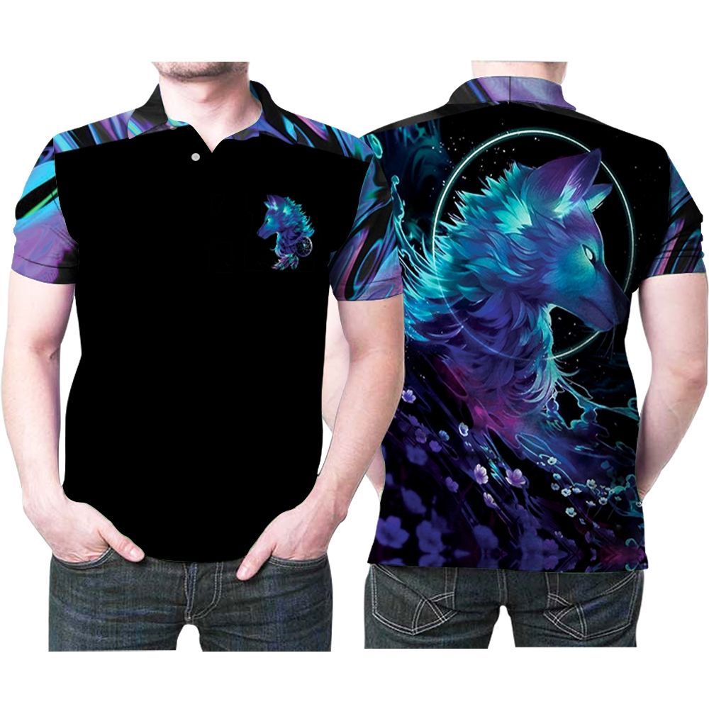 Holographic Wolf 3d Polo Shirt All Over Print Shirt 3d T-shirt
