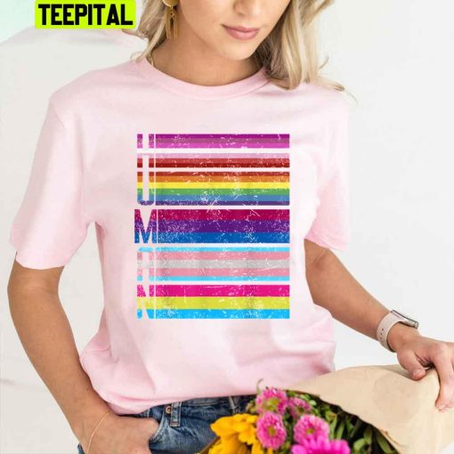 Human Gay Lesbian Bisexual Transgender Pansexual Lgbt Flag Jlv Unisex T-Shirt