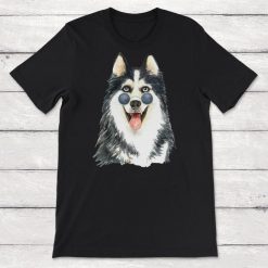 Husky Dog Wearing Sunglasses Husky Watercolor Unisex T-Shirt