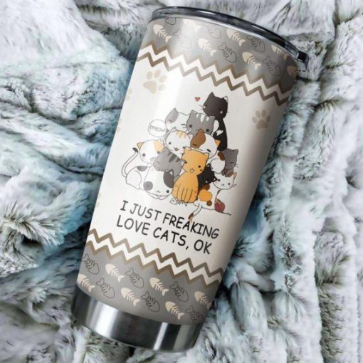 I Just Freaking Love Cat Coffee Gift For Lover Day Travel Tumbler