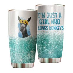 Im Just A Girl Who Loves Donkeys Gift For Lover Day Travel Tumbler