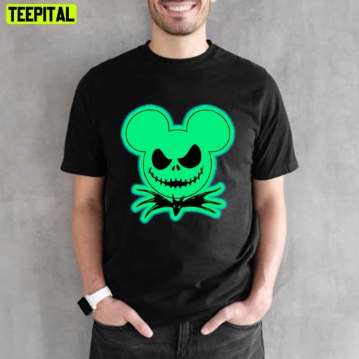 Inspired Glow In The Dark Halloween Jack Skellington Mickey Unisex T-Shirt