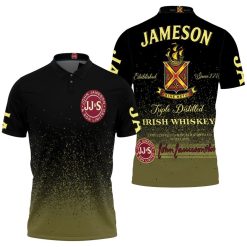 Jameson Irish Whiskey Triple Distilled Logo For Lovers 3d Polo Shirt All Over Print Shirt 3d T-shirt