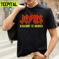 Jesus Highway To Heaven Retro Rock Band Acdc 90s Unisex T-Shirt