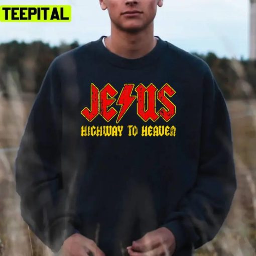 Jesus Highway To Heaven Retro Rock Band Acdc 90s Unisex T-Shirt