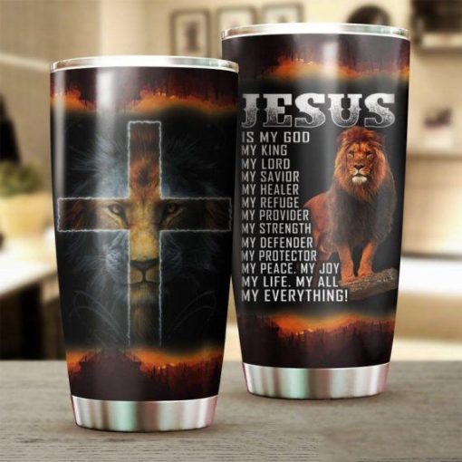 Jesus Is My God Gift For Lover Day Travel Tumbler All Over Print