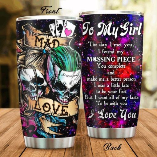 Joker And Harley Quinn To My Girl Gift For Lover Day Travel Tumbler