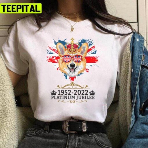 Jubilee Corgi Union Jack For Kids & Platinum Jubilee 2022 Unisex T-Shirt