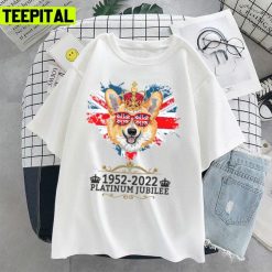 Jubilee Corgi Union Jack For Kids & Platinum Jubilee 2022 Unisex T-Shirt