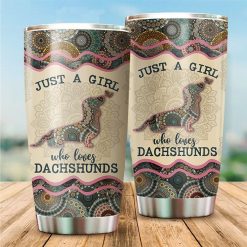 Just A Girl Who Loves Dachshund Mandala Gift For Lover Travel Tumbler