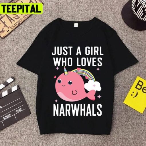 Just A Girl Who Loves Narwhals Art Unisex T-Shirt