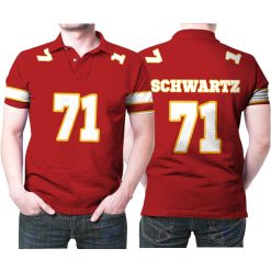 Kansas City Chiefs Mitchell Schwartz 71 Great Player Red Game Jersey Style Gift For Chiefs Fans Schwartz Lovers Polo Shirt