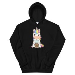 Kawaii Cute Boba Magical Unicorn Animal Lover Asian Food Foodie Classic Bubble Pearl Milk Tea Unisex Hoodie