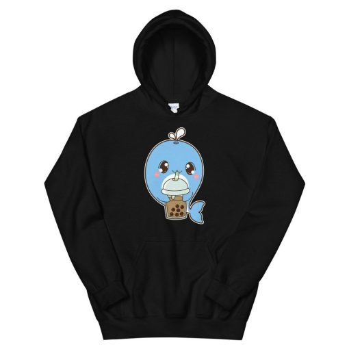 Kawaii Cute Boba Whale Animal Lover Asian Food Foodie Classic Bubble Pearl Milk Tea Unisex Hoodie