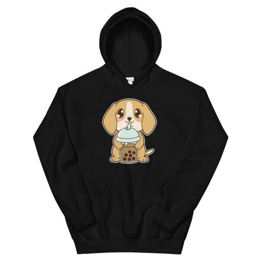 Kawaii Cute Chinese Zodiac Year of the Dog Beagle Asian Food Foodie Classic Boba Bubble Pearl Milk Tea Unisex Hoodie