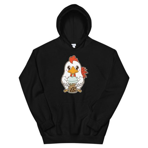 Kawaii Cute Year of the Rooster Chicken Asian Food Foodie Classic Boba Bubble Pearl Milk Tea Unisex Hoodie