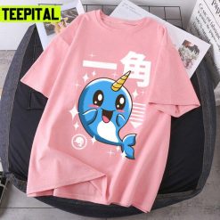 Kawaii Narwhal Blue Unidophin Art Unisex T-Shirt