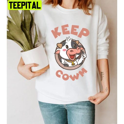 Keep Cowm Cute Cow Unisex T-Shirt