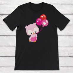 Kids Pink Owl Holding Balloons Unisex T-Shirt