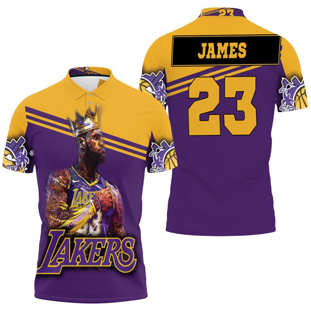 King Lebron James 23 Los Angeles Lakers Nba Western Conference Polo Shirt All Over Print Shirt 3d T-shirt