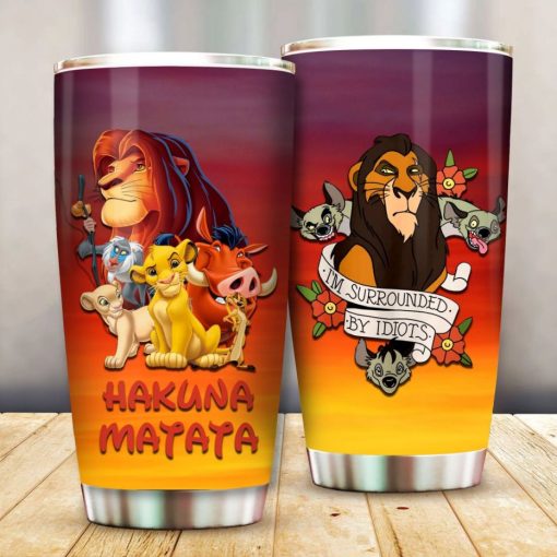 King Lion Hakuna Matata Gift For Lovers Travel Tumbler All Over Print