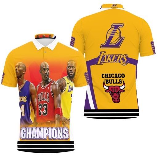 Kobe Bryant Michael J Lebron James Chicago Bulls Los Angeles Lakers Logo 3d Printed Polo Shirt All Over Print Shirt 3d T-shirt