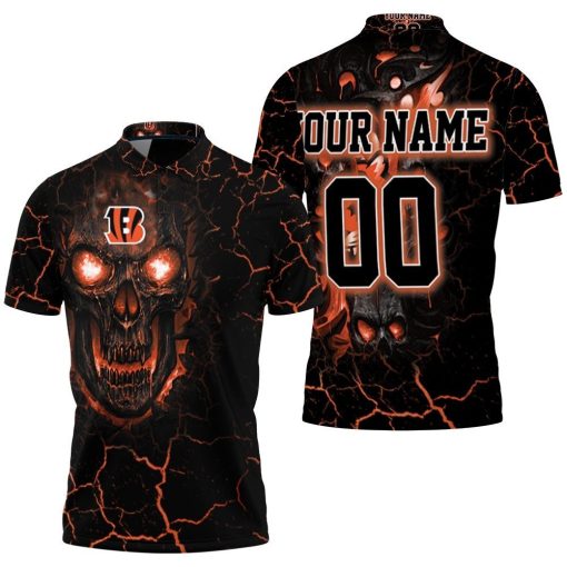 Lava Skull Cincinnati Bengals 3d Personalized Polo Shirt  All Over Print Shirt 3d T-shirt