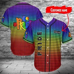LGBT Color Stripe Lines Pride Custom Name Baseball Jersey shirt