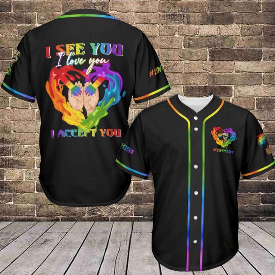 LGBT Pride Rainbow Rays Print Men's Baseball Jersey – Love Mine Gifts