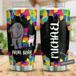 Lgbt Papa Bear Daddy Personalized Gift For Lover Day Travel Tumbler