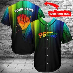 LGBT Pride Hand Custom Name Baseball Jersey shirt