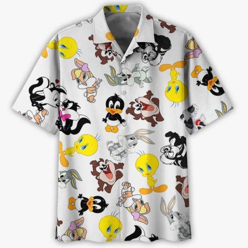 Looney Tunes, Bugs Bunny, Daffy Duck, Tweety, Sylvester, Yosemite Sam, Porky Hawaiian Shirt HA33